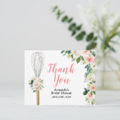 ピンクの花柄 間もなく連れ去られる プレ婚パーティー サンキューカード (スタンド正面)