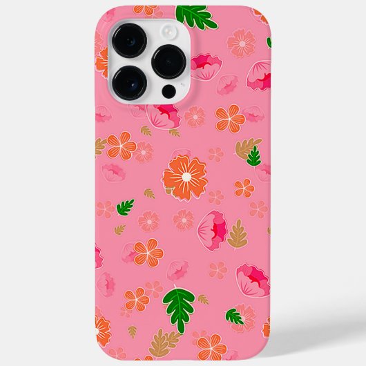 ピンクの花柄 Case-Mate iPhoneケース (裏面)