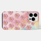 ピンクの花柄  iPhoneケース (裏面横)