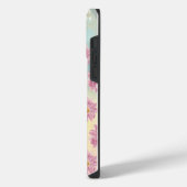 ピンクの花柄  iPhoneケース (左側面)