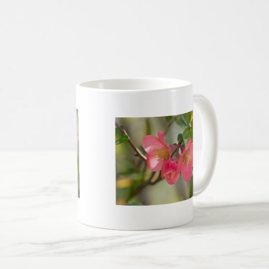 ピンクの花梨の輝き コーヒーマグカップ (正面右)