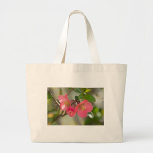 ピンクの花梨の輝き ラージトートバッグ