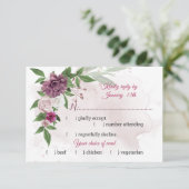 ピンクの花植物性食品選択 出欠カード (スタンド正面)