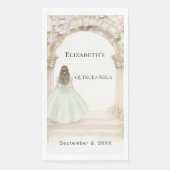 ピンクの花模様がアーチを描く緑のドレス　誕生日のランチ会 (正面)