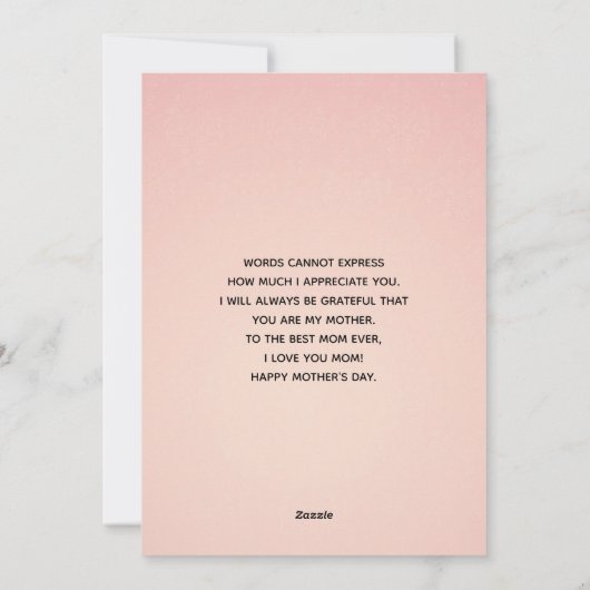 ピンクの花模様にダイヤのティアラが上品な母の日 シーズンカード (裏面)