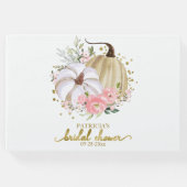 ピンクの花模様のカボチャ 秋のブライダルシャワー ゲストブック (正面)