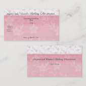 ピンクの花模様のフェミニンなハンドメイドのファッション 名刺 (正面/裏面)