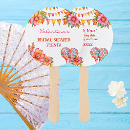 ピンクの花模様のメキシコ フィエスタ ブライダル シャワー ハンドファン