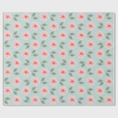 ピンクの花模様の包装紙 ラッピングペーパー (フラット)
