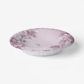 ピンクの花模様の葉っぱの紙コップ ペーパーボウル (傾斜あり)