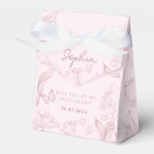 ピンクの花模様は私の花嫁の提案になる フェイバーボックス (正面サイド)