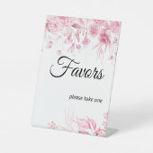 ピンクの花模様ガールベビーシャワーのお気に入り 台座サイン (正面)