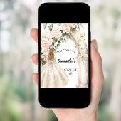 ピンクの花模様バラアーチスイート16へようこそ ポスター