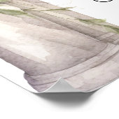 ピンクの花模様バラアーチブライダルシャワーへようこそ ポスター (角)