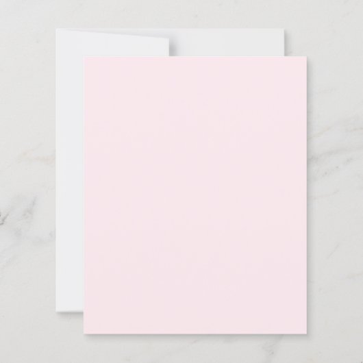 ピンクの花模様弓アーチブライダルシャワー招待 (裏面)