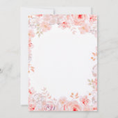 ピンクの花模様 | エレガントなヴィンテージ卒業パーティー 招待状 (裏面)