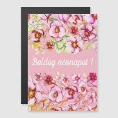 ピンクの花模様 – ハンガリー語の名前の日 (正面/裏面)