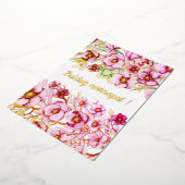 ピンクの花模様 – ハンガリー語の名前の日 箔シーズンカード (回転した状態)