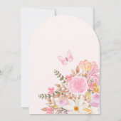 ピンクの花模様 招待状 (裏面)