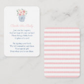 ピンクの花模様Chinoiserie本の赤ちゃんシャワーを持ってくる エンクロージャーカード (正面/裏面)