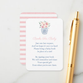 ピンクの花模様Chinoiserie本の赤ちゃんシャワーを持ってくる エンクロージャーカード