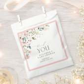 ピンクの花水色ガールありがとう赤ちゃんシャワー フェイバーバッグ (クリップ留めされた状態)