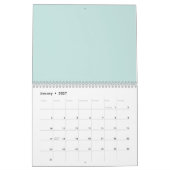 ピンクの花水色シームレス カレンダー (1月 2027)