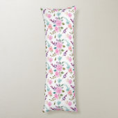 ピンクの花水色シームレス ボディピロー (裏面 (縦))