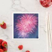 ピンクの花火 | 謹賀新年 水彩画 スタンダードカクテルナプキン (インサイチュ)