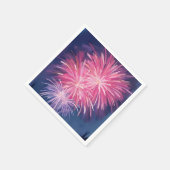 ピンクの花火 | 謹賀新年 水彩画 スタンダードカクテルナプキン (角)
