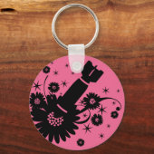 ピンクの花爆弾 キーホルダー (正面)