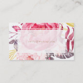 ピンクの花牡丹ビジネスカード 名刺 (裏面)