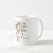 ピンクの花瓶チョコレートクリームの花 コーヒーマグカップ (正面右)
