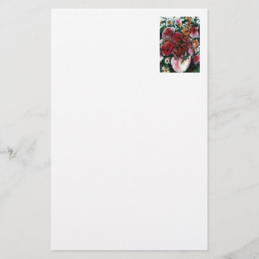 「ピンクの花瓶」のフローラ 便箋 (正面)