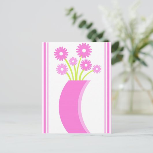 ピンクの花瓶 – はがき (スタンド正面)