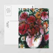 「ピンクの花瓶」フラワーポストカード ポストカード (正面/裏面)