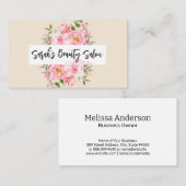 ピンクの花生の背景 名刺 (正面/裏面)