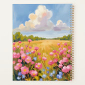 ピンクの花畑の風景画 プランナー手帳 (裏面)