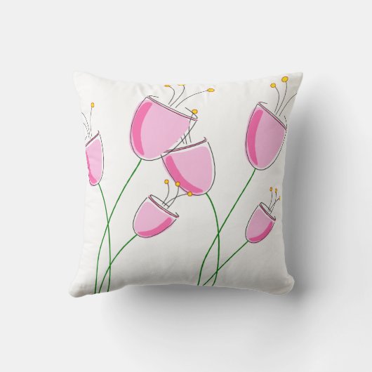 ピンクの花畑 クッション (裏面)