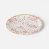 ピンクの花着物 ペーパープレート (アングル)