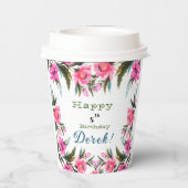 ピンクの花紙カップ 紙コップ (裏面)