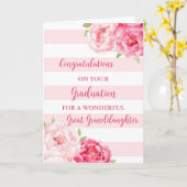 ピンクの花素晴らし孫娘の卒業 カード (黄色い花)
