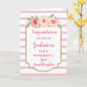 ピンクの花素晴らし孫娘の卒業 カード (黄色い花)