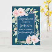 ピンクの花素晴らし孫娘の卒業 カード (黄色い花)