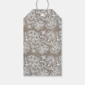 ピンクの花素朴と木結婚の花 ギフトタグ (裏面)