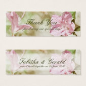 ピンクの花結婚の小さなお礼カード (正面&裏面)