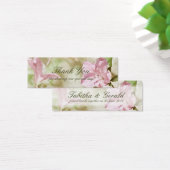 ピンクの花結婚の小さなお礼カード (デスク)