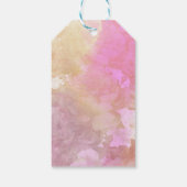 ピンクの花結婚の感謝メッセージカード ギフトタグ (裏面)