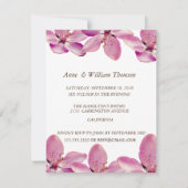 ピンクの花結婚の記念日招待状 招待状 (裏面)