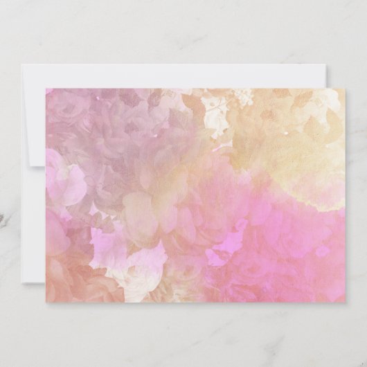 ピンクの花結婚式の日付を保存フォトカード セーブザデート (裏面)